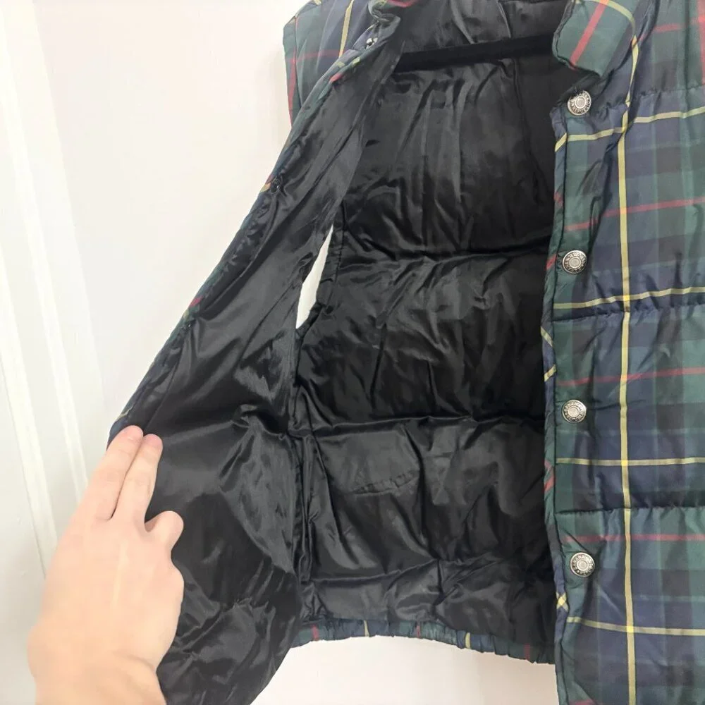 EUC Men's Banana Republic Puffer Down Filled Plaid Vest - sz XS